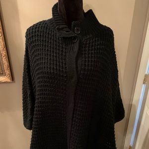 Sweater Button Neck Cape